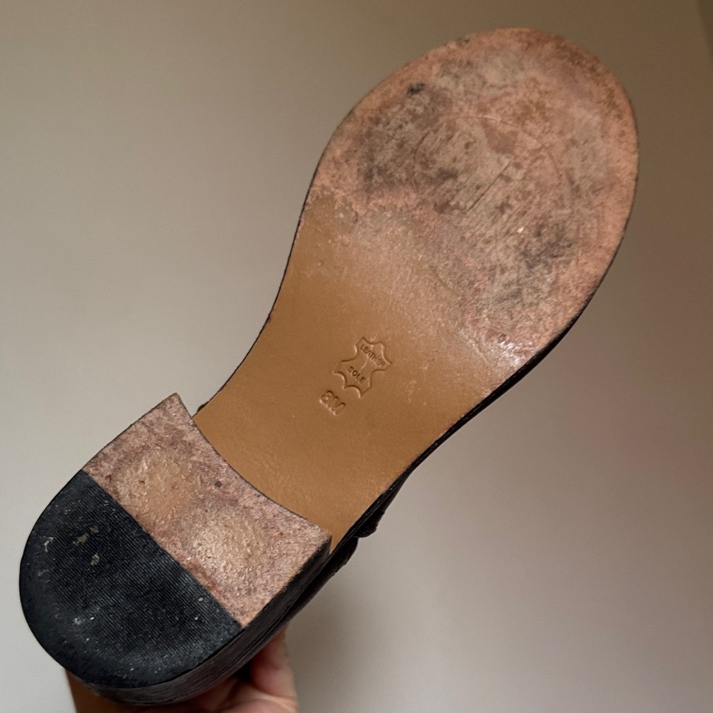 Tori Burch Elegant Dark Brown Leather Ankle Boots - Picture 5 of 5